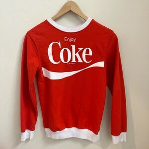 Retro Coca Cola / Coke Red and White Women's Sweatshirt Size XS